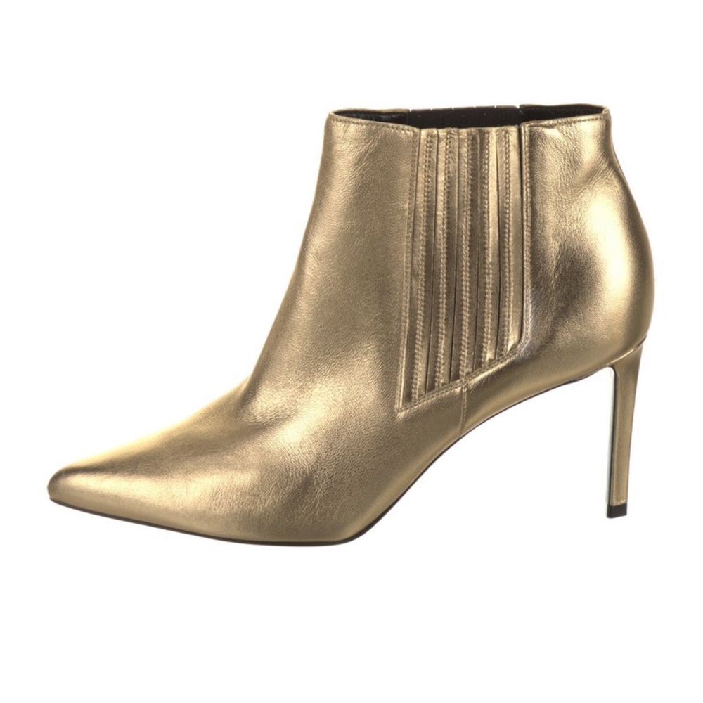 Celine Gold Leather Ankle Boots